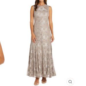 R&M Richards champagne dress size 12